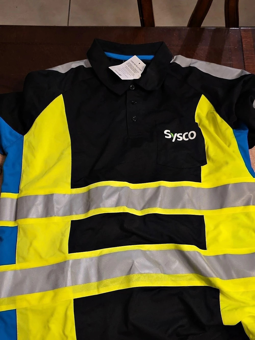 Sysco CLSS TRI CLRBLK POLO Color Block Polo Yellow Black XL NWT 3 Pack